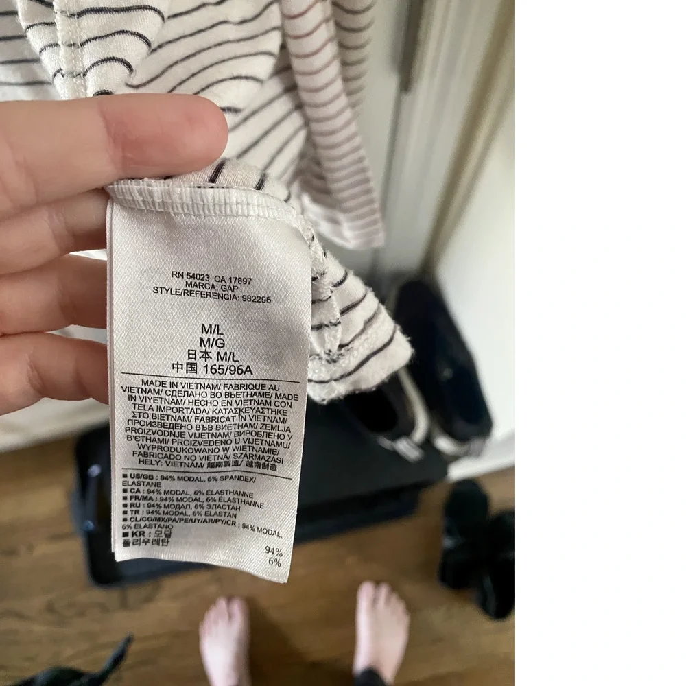 GAP BODY Black and White Striped Modal Robe (M/L) - Picture 7 of 9